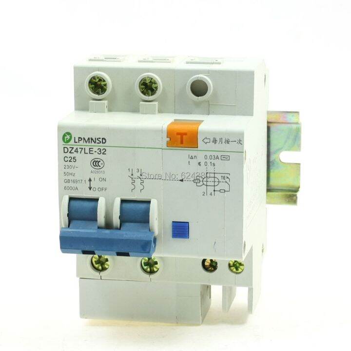 dz47le-32-c25-ac-230v-220v-25a-2p-2-poles-6ka-household-miniature-earth-leakage-circuit-breaker-overload-protection-lead-rail