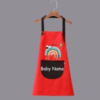 【DT】hot！ Custom Name Children Painting Apron Baby Bib Coat with Kids Smock Aprons Sleeveless