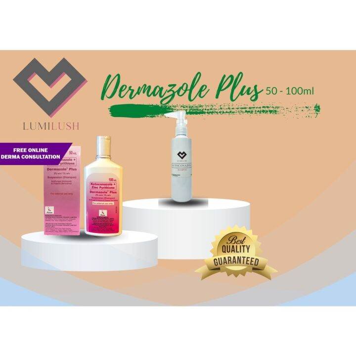 Dermazole Plus Suspension Antifungal Shampoo 50ml Or 100ml Lumilush Dsc Ketoconazole Shampoo