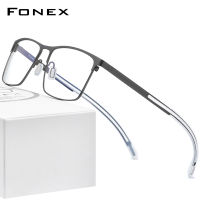 FONEX แว่นตาไทเทเนียมบริสุทธิ์สำหรับผู้ชาย,กรอบแว่นตาออปติคอลทรงสี่เหลี่ยมสไตล์เกาหลีทำจากซิลิโคนแบรนด์สิงคโปร์8553