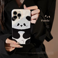 【เคสแข็ง + Tpu】แพนด้าขาวดำแบบถอดได้สำหรับ Apple 14โปรแม็กซ์13เคสโทรศัพท์การ์ตูนสนุกๆ IPhone11 12