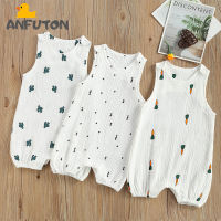 ANFUTON เสื้อผ้าลำลองแขนกุดสำหรับเด็กผู้ชายเด็กผู้หญิง,จั๊มสูทแขนกุดมีสไตล์รอมเปอร์พิมพ์ลายสำหรับเด็กหญิงเด็กชายสำหรับเด็กทารกแรกเกิดสไตล์ฤดูร้อน