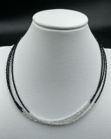 Black spinel with moonstone  2.0 MM necklace