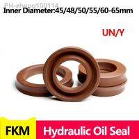 FKM UN/Y-type Radial Shaft Hydraulic Seal (IDxODxTHK) ID 45-65MM Fluorine Rubber Shaft Piston Rod Single Lip U-Shaped Cup