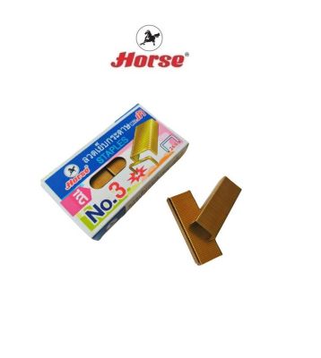 HORSEตราม้า ลวดเย็บกระดาษ No.3 (24/6) แบบสี จำนวน 1 กล่อง
