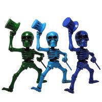 Figurines Set Sculpture Dancing Skeletons Green,blue,deepblue Dancing Skeletons Bobblehead Set Miniatures Home Decor Accessories