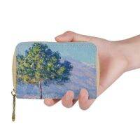 Monet S Art Painting 3D หนัง PU ชื่อผู้ถือบัตรเครดิตแพคเกจนามบัตรกระเป๋าสตางค์เคสกระเป๋าของผู้หญิง Paquete De Tarjetas