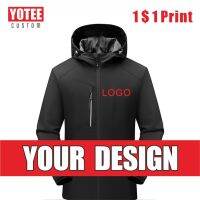 YOTEE 21 New Winter Mens Jacket Logo Custom Thick Velvet Warm Casual Outdoor Meal Delivery Mountaineering Hoodie Windproof Coat