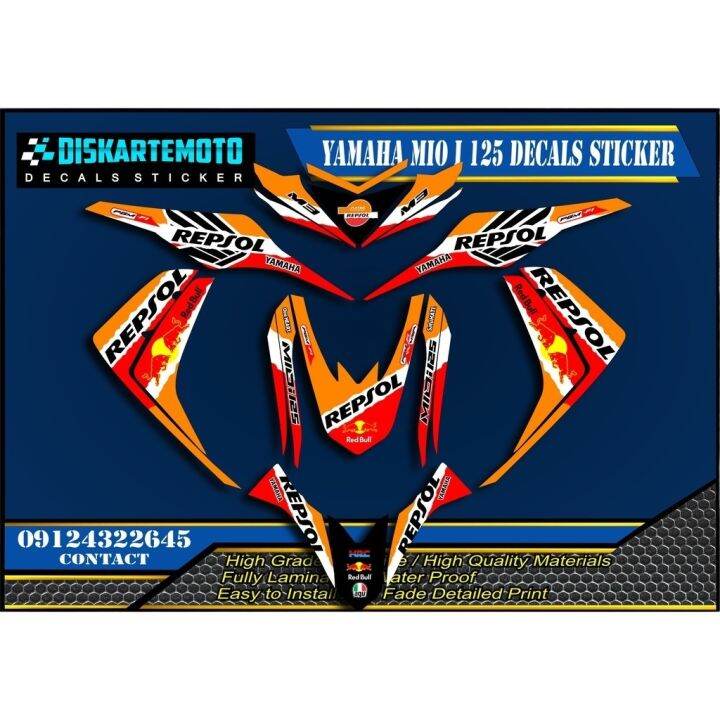 Yamaha Mio i 125 Decals Sticker Repsol Design mio cover led headlight