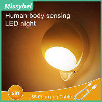 2023 Water Drop 360 ° Rotating Human Body Infrared Induction LED Night Light แบบพกพากลางแจ้งและห้องนอนตกแต่ง Universal LED Night Light