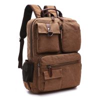 AUGUR Men Canvas Backpack Shoulder Bag Korean Middle School Students Leisure Bag Computer Bag Mochila Laptop Rucksack Cross Body Shoulder Bags