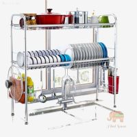 ☒▬Sink Shelf Rack  ชั้นวางจาน ที่คว่ำจานสแตนเลส คร่อมอ่างล้างจาน สแตนเลส ชั้นวางของในครัว ความหนาของสแตนเลส 304 ระบายน้ำ