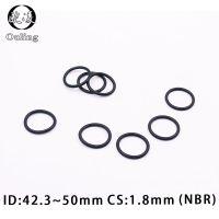 50PCS/lot Rubber Ring NBR Sealing O Ring 1.8mm Thickness ID42.3/43.7/45/46.2/47.5/48.7/50mm Nitrile O Ring Seal Gasket Rings