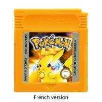 ตลับเกม Pokemon ซีรีส์ GBC 16บิตเครื่องเล่นวิดีโอเกมการ์ดสีแดงเหลืองน้ำเงินเขียวคริสตัลสีทองเงินพร้อมการ์ดเกมหลายภาษา