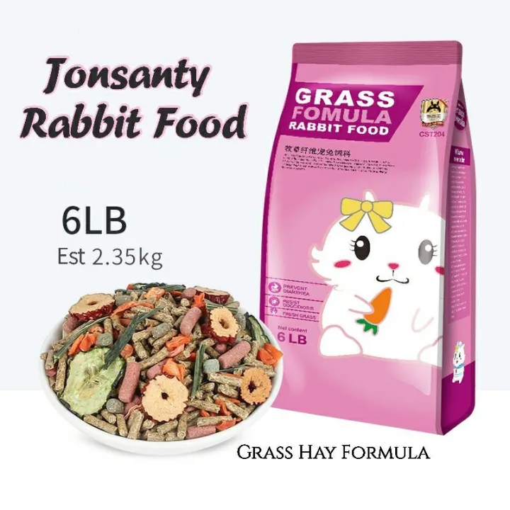 Jonsanty Rabbit Food 2.35kg Grass Hay High Fiber Pellet Formula Bunny