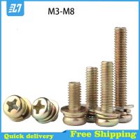 Cross Round Three Combination Machine Sems Screw Pan Head Screw with Washer Plated With Color Zinc M3 M4 M5 M6 M8