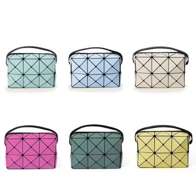 Issey Miyake bag 2023 new Cupid small square bag stitching geometric rhombus bag womens single shoulder Messenger mobile phone bag