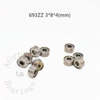 Miniature Bearing 693ZZ 10 Pieces 3x8x4(mm) free shipping chrome steel Metal Sealed High speed Mechanical equipment parts