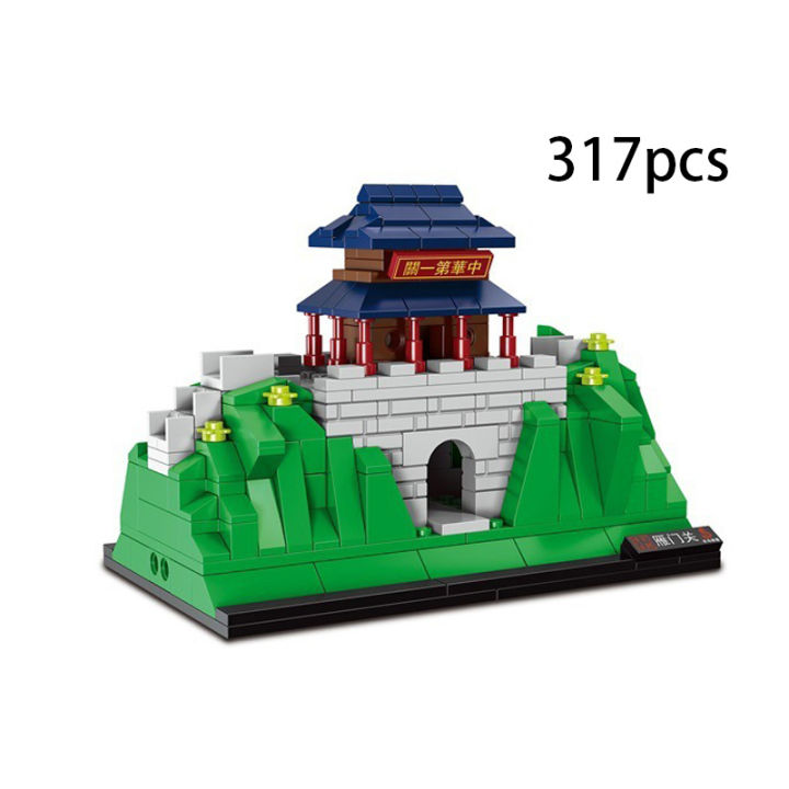 ใหม่-chinoiserie-architecture-city-blocks-ชุดอาคารอิฐโบราณครั้งทหาร-fort-gate-ปราสาท-moutain-great-wall-of-china