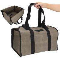 Log Carry Bag Waterproof Dual Use แบบพกพา Wet Wax Canvas Firewood Carrier Tote Bag for Logging