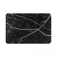 【cw】Black Marble Stone Texture Pattern Doormat Non-slip Kitchen Entrance Bathroom Polyester Rug Car Mat Bedroom Decor Washable 【hot】