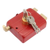 【YF】 Heavy Duty Deadbolt Rim Lock Security door Dead Bolt with Keys for Front Door Red Nightlatch Suitable For Gate Single