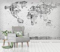 World Map วอลล์เปเปอร์โมเดิร์น,กระดาษตกแต่งผนังบ้านสำหรับห้องนั่งเล่นห้องนอน Entryway Cafe