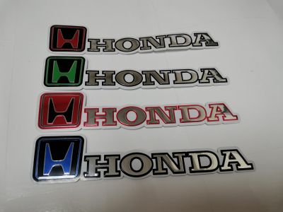 สติ๊กเกอร์ฟอยด์ ปั๊มนูน คำว่า HONDA ติดรถ แต่งรถ ฮอนด้า sticker สวย ขนาด 3x14 ซม. สวย งานดี หายาก ติดท้ายรถ ติดข้างรถ ติดประตูรถ