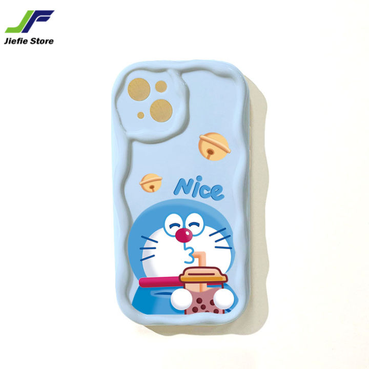 jiefie-ชานมอนิเมะโดราเอมอนน่ารักเคสโทรศัพท์สำหรับ-samsung-s21อัลตร้า-s30อัลตร้า-s22อัลตร้า-s23ขอบลอนอัลตร้าเพลงแมวการ์ตูนป้องกันแรงกระเทือน