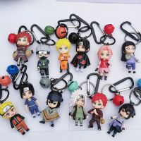 ❍◕ 1Pcs Random Naruto Keychain Cartoon Figure Sasuke Gaara Itachi PVC Action Figures Key Chain Bag Pendant Anime Accessories Gift