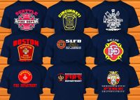 ขายร้อนผู้ชายผ้าฝ้ายแฟชั่นเสื้อยืดใหม่นักผจญเพลิง Fireman Fire Dept Unisex Navy T เสื้อ Casual Tees เสื้อ Harajuku