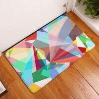 1 Pcs Blue Green Geometric Doormat Welcome Door Mat Flower Pattern Doormat Colorful Rug Carpet Home Decor