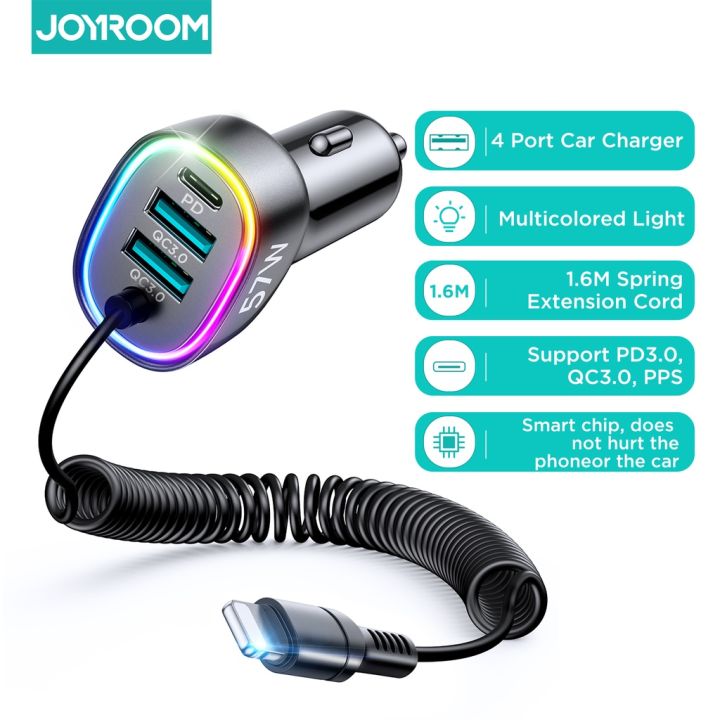 joyroom-60w-4-in-1-led-car-charger-usb-type-c-car-charger-พร้อมสายต่อ-1-6-ม-qc-3-0-pd-3-0-อะแดปเตอร์ชาร์จเร็ว