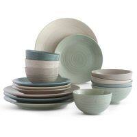 ETXSango Siterra Mixed 16 Piece Dinnerware Set including 4 dinner plates  4 salad plates  4 cereal bowls and 4 soup bowls