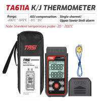 TASI TA611A K/j เทอร์โมมิเตอร์วัดอุณหภูมิ-200 ~ 1372 °C/ -328 ~ 2501 ° F เครื่องวัดอุณหภูมิดิจิตอล LCDแบบมือถือด้วย Hi &amp; สัญญาณเตือนต่ำช่องเดียวพร้อมหัววัดเทอร์โมคัปเปิล K-Type 1ชิ้น0 ~ ช่วงอุณหภูมิแวดล้อม60 °C