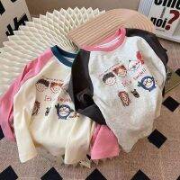 IENENS Girl T-shirts Long Sleeves Cartoon Tees 1-6 Years Children Cotton Causal Tops Spring Autumn Kids Clothes