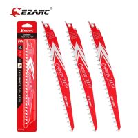 EZARC 3Pcs Carbide Reciprocating Saw Blade R1243HM Endurance for Hard Wood，9 12-Inch 3TPI 3-Pack