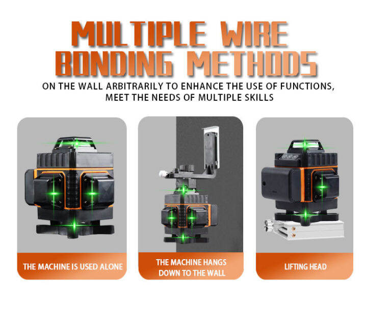 เลเซอร์ระดับ-16-เส้น-4d-เลเซอร์ระดับ-เครื่องวัดระดับเลเซอ-เลเซอร์-เลเซอร์วัดระดับ-4d-16-lines-green-laser-level-แถม-ฐาน-ของติดผนัง-กล่อง-เลเซอร์ระดับ-เครื่องวัดระดับเลเซอ-เลเซอร์-เลเซอร์วัดร-3-self-le