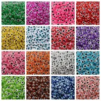 【CW】▼۩  iYOE 50pcs 6/8/10mm Evil Spacer Bead Flat Round Turkish Resin Beads Making Necklace Earring Chain