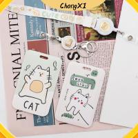 CHONGXI 2Pcs แมวแมวแมว ห่วงโซ่กุญแจ พลาสติกสำหรับตกแต่ง ที่ใส่ป้าย ของขวัญสำหรับเด็ก ม้วนป้าย ออฟฟิศสำหรับทำงาน