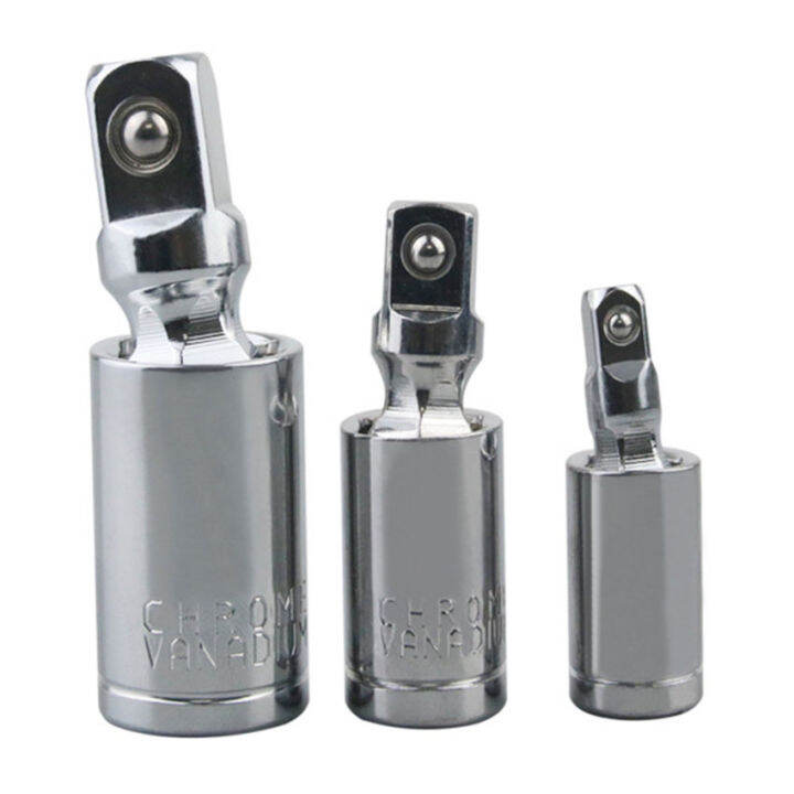 3PCS Universal Joint Set Ratchet Angle Extension Rod Socket Adapter
