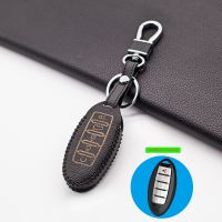 ▼ Genuine Leather 5 Button Keyless Entry Smart Key Case Cover For Nissan Rouge/Maxima/Altima/Sentra/Murano