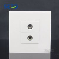 SeTo 86 Type One Port TV + 6.35mm/6.5mm Audio Microphone Socket Wall Plate Socket Keystone Faceplate