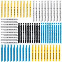 Jigsaw Blades U-Shank 70Pcs Set, 6-32 TPI Jig Saw Blades for Wood, Plastic and Metal Cutting, Fit Most U Shank Jigsaws