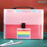 A6 Plastic Portable File Folder 13-Layer Extension Document Bag Bill Pouch Receipt Sorting Organizer Storage Bag Office Supplies