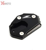 TECHGADGET ตีนเป็ด แผ่นรองขาตั้ง Kawasaki โลโก้ Z900 Side Stand Extension Pad สำหรับ Z900 Z 900 Z900RS Z900 RS 2017 2018 2019 (สีดำ)