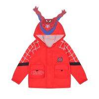 Spidermans การ์ตูน Hooded Jacket สำหรับชายและหญิงฤดูใบไม้ร่วงและฤดูหนาวเด็กเสื้อเด็กเสื้อผ้าการ์ตูน Hero บาง Hooded Zipper Jacket TN06