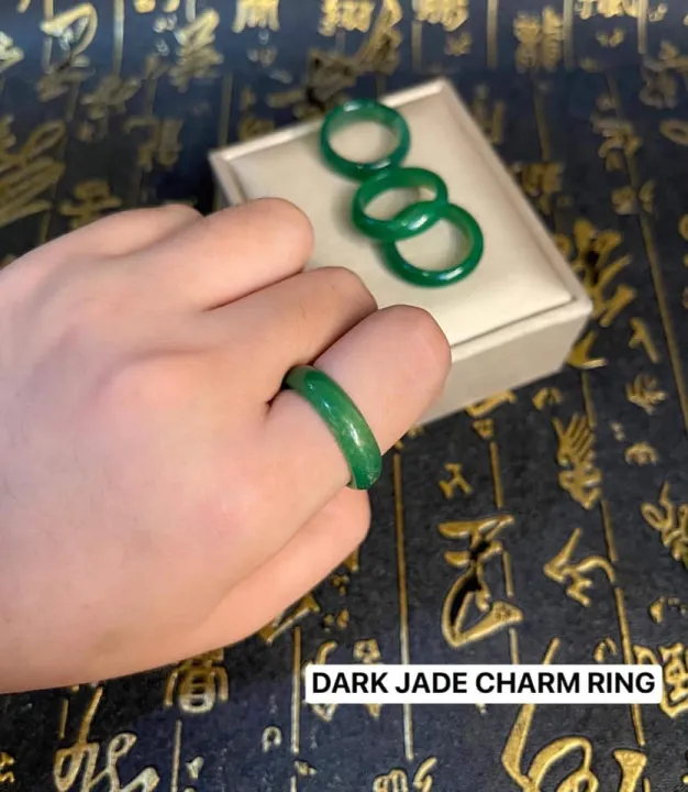 LUCKY CHARM AD DARK JADE CHARM RING | Lazada PH