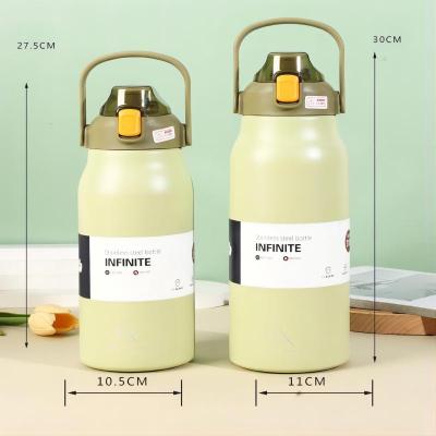 Large Capacity Thermal Water Bottle With Straw Stainless Steel Thermos Bottle Bottle Cold And Hot Cup Thermal Vacuum Flask GymTH