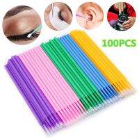 ♗♣✲ 100PCS Disposable Cotton Swab Multi-purpose Eyelash Extension Mascara Applicator Sticks ( Random Color )